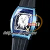 Desafio Crânio Inkvaders Automático Mecânico Mens Relógio Azul Aço Rosa Ouro Esqueleto Dial Pulseira De Borracha Edição Limitada Hombre Relógios de Pulso Trustytime001