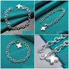 925 Sterling Sier Solid Cross Pendant Bracelet Chain For Woman Man Charm Wedding Engagement Party Fashion Jewelry Drop Delivery Dhoaq