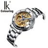 IK 2019 New Fashion Automatic Mechanical Women Watch Hollow Skeleton Full Steel Ol Lady Watch Women Montre Femme Orologio Donna214J