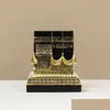 Kunst und Handwerk, einteilige Kaaba-Büro-Desktop-Dekoration, bemalte Charakterskulpturen, dekoratives Harz, kreative Feiertagsdekorationen, Liv Dhnvo