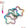 Rainbow Heart Star Keeplechains Metal Key Chain Ring Slip Anelli split Uni Keyring KeyFob Holder Accessori Fai drop Delivery Dh1gh