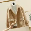 Women's Fur Imitation Lamb Wool Coat Autumn Winter Outerwear Granular Sheep Shearing Short Jacket One Casual Female Overcoat