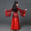 Bühnenkleidung Chinesische Frauen Retro Mädchen Kleidung Mittelalterliches Jahr Hanfu Kleid Kinder Erwachsene Tänzerin