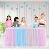 4FT6FT8FT Table Skirts Birthday Tulle Skirting Wedding Party Tutu Skirt Baby Shower Home Decor 240112