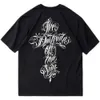 Erkek Tişörtleri Harajuku Street Giyim Hip Hop Erkek Dövme Cano Ön Fross Kısa Kollu T-Shirt Kişilik Gangster W Coasteyolq