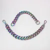 22mm 13mm Rainbow Aluminum Chain Light Weight Bags Purses Strap Accessory Wholesale 30-140CM Bag Chain Strap 240112