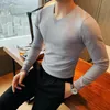 Style Męski Zima Zima Keep Smulm Fit Koszule dzianinowe/Mężczyzna Wysokiej jakości ciasna głowica Sweters Man Ubranie S-4XL 240112