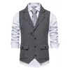 Herrvästar 2024 Vest V-ringen Casual Business Autumn/Winter Suit Retro Style