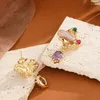 Pendientes colgantes EVACANDIS perla Natural amatista para mujer barroco vintage con incrustaciones de circonita calidad artística regalo de joyería