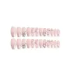 24 pièces longs faux ongles nu avec strass durable ongle portable pour les femmes faux ongles femme réutilisable à porter MH88 240113