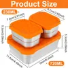 Dinnerware 3Pcs Stainless Steel Snack Containers With Silicone Lid 230ML 720ML Leakproof Bento Box Reusable Small Storage