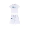 SS Men s Trapstar T Shirt Set Letter broderad spårdräkt Kort ärm Plush Shortsmotion Current Cheap Loe