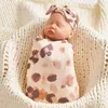 Blankets Born Swaddle Blanket And Headband Hat Set Boys Girls Cotton Baby Wrap Pography Props 80x80cm Size Infant Sleeping