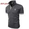 Camisa polo masculina lapela negócios cor sólida beisebol manga curta bordado camisa polo masculina quente t23