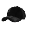 Gorras de bola Gorra de pico de ala ancha para mujer Béisbol esponjoso a prueba de rayos UV con sombrero de felpa grueso para protección solar Piel sintética