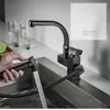 Keukenkranen Verchroomd/zwart Messing Kraan Verbeterd Multifunctioneel 360 ° Rotatie