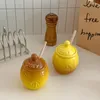 Louça cerâmica pote de mel estilo coreano vintage ins criativo homehold açúcar molho condimento potes cozinha suprimentos