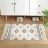 Carpets Geometric Wave Plush Braided Carpet With Tassels Cotton Hand Woven Printed Area Rug For Family Bedroom Window Non-slip Mat