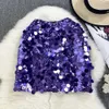 Vrouwen Glitter Pailletten Hoge Taille Sexy Korte Rok Party Fashion Vintage Luxe Rokken Goth Lente Zomer Kleding 240113