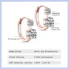 Plated Rose Gold Hoop Earrings for Women 925 Sterling Silver Earring 2 Stone 65mm 4mm Diamond Stud Ear Fine Jewelry 240112