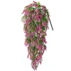 Decorative Flowers 1pcs Artificial Fake Hanging Plants Vine Plant Silk Leaf For Indoor Outdoor Patio Office Decoration