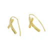 Boucles d'oreilles Adixyn en forme de croix, cerceau pour hommes et femmes, bijoux couleur or, accessoires de perçage en cuivre, N04142