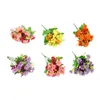 Flores decorativas aparência natural simulado buquê vibrante buquês de flores silvestres artificiais para decoração de casa 6 pacotes de colorido