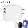 Dubbele USB-muuradapter ABS-materiaal Opladers voor mobiele telefoons EU VS VK Aangepast voor iPhone Samsung smartphone