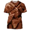 T-shirts pour hommes Mode Food Chocolate Sauce T-shirts 3D Imprimer Hommes Femmes Chemise à manches courtes Hip-Hop surdimensionné Harajuku Kids Tees Tops