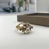 Vintage Rings Jewelry Women Cluster Rings Charm Diamond Crystal Rings Letter Gold Plated Rings With Box Sets