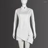 Casual Dresses Women Fashion Zipper Pockets Mini Dress Zip-Up O-Neck Sleeveless Slim Club Party Streetwear Wholesale Dropship