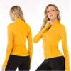 女性用のデザイナージャケットジッパージャケットクイックドライヨガの服ロングスリーブサムホールトレーニングランニングジャケット女性スリムフィットネスCOA 50