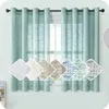 LISM Modern Short Linen Semi-shading Sheer Curtain for Living Room Bedroom Tulle Curtain for Kitchen Window Treatment Drapes 240113
