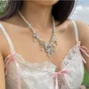Hänghalsband så färgglada stenar pärlor ängel för kvinnor mode smycken söta tillbehör bärbar samling och datum