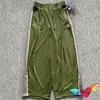 Calças masculinas poli suave verde rosa agulhas largas homens mulheres 2024 pista awge sweatpants bordado borboleta calças esportivas