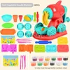 Kitvaiduryb Ton-Teig-Modellierung, 12 Farben, kreatives Kinder-Ton-Spielzeug, Plastilin-Werkzeug-Set, Hamburger-Nudel-Eis-Mähne, DIY-Form, Spielhaus-Spielzeug