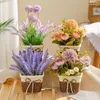 Dekorative Blumen, künstliche Blumen, Bonsai, Sonnenblume, Lavendel, Hausgarten, Mikrolandschaft, Grün, Desktop-Ornament-Dekorationen