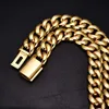 Jn58 Solid Jewelry Custom Lock 18Mm VVS Diamond Iced Out Miami Moissanite 14K Real Gold Link Chain Men's Cuban Necklace