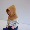 Winter Girls Sweater Hat Children's Cap Scarf All-in-One Hat Balaclava Boy Knitted Pullover Hat 1 2 3 4 5 6 Years Old 240113