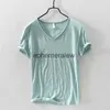 Mäns T-shirts Summer Boutique Cotton 100% Casual V eller O Neck Kort ärm T-shirt tunn andningsbar bekväm fast färg Maleephemeralew1