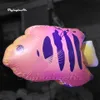 En gros personnalisé éclairage gonflable coloré poisson 2 m plafond pendentif dessin animé poisson ballon avec lumière LED pour