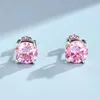 djmax 032ct stud earrings for women original 925 Sterling Silver Mutiple Colors Lady Diamond 240112