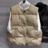 Women's Vests 2024 Korean Chic Vest Jackets Cotton Padded Coat For Women Button Sleeveless Woman Windbreaker Outwear