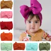 Bebê nó bandana meninas grande arco headbands elástico bowknot hairbands turbante sólido headwear cabeça envoltório acessórios de faixa de cabelo bj