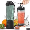 Obst Gemüse Werkzeuge Tragbarer Mixer Smoothie Maker Wasserdichter 600 ml persönlicher Mixer USB wiederaufladbarer Ständer mit sechs Klingen Drop De Dhcjh