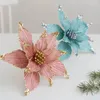 Dekorative Blumen Weihnachtsblume Künstlicher Blumenstrauß Glitzer Weihnachtsbaum Pailletten Hausgarten Party DIY Ornament Mehrere Farben Festival