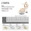 Dress Shoes LTARTA Super-high Heel 14cm Thick Summer Women's Waterproof Platform Textile Sexy Fairy Sandals LFD