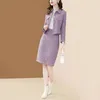 EVNISI фиолетовое женское платье, комплект из двух предметов, весеннее вязаное облегающее платье с перекрестием, твидовое лоскутное платье для женщин, вечерние платья 240112