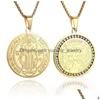 Pendentif Colliers Haute Qualité Collier En Acier Inoxydable Catholique San Benito Médaille Hommes Femmes Amets Prière Relius Bijoux Drop Livraison Dhvfq