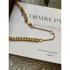 Link Bracelets Brass Simply Rhinestoned Cuban Choker Necklace Women Jewelry Designer T Show Runway Gown Rare INS Japan Korean Trendy